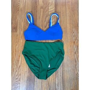 Andie Bikini Set‎ Rockley Top High Waisted Bottom Blue Green size S NWT/NWOT
